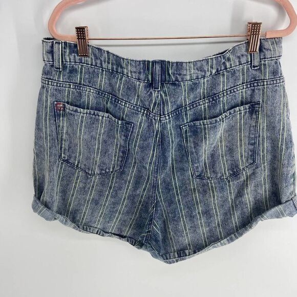 urban outfitters BDG Mom light stone wash green stripe jean shorts womens 32 - Picture 5 of 7